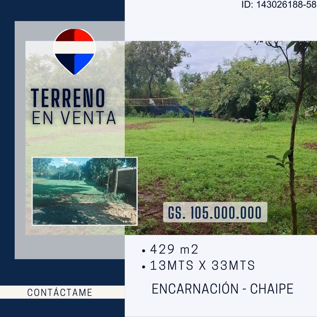 Vendo terreno en encarnacion chaipe