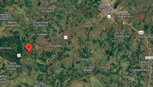 Vendo 49,5 ha. A 30 km de pedro juan caballero - municipio de cerro cora
