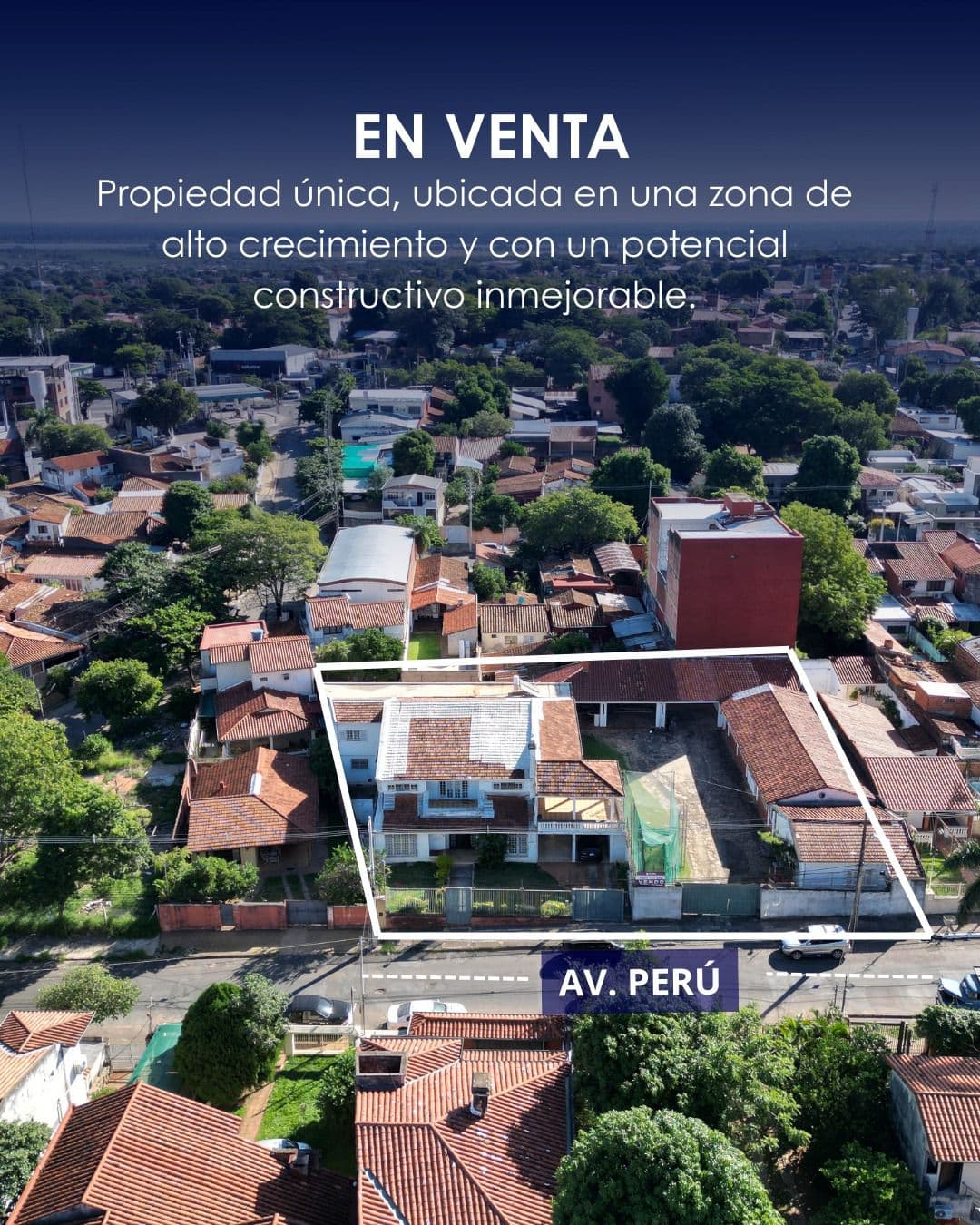 Vendo amplio terreno sobre avda. Peru