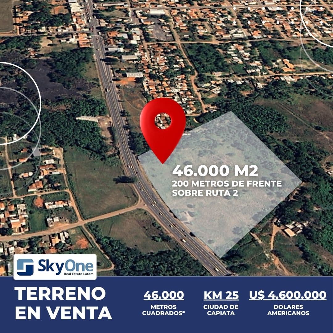 En venta 4,5 hectareas sobre ruta 2 con 200 fr s/ ruta