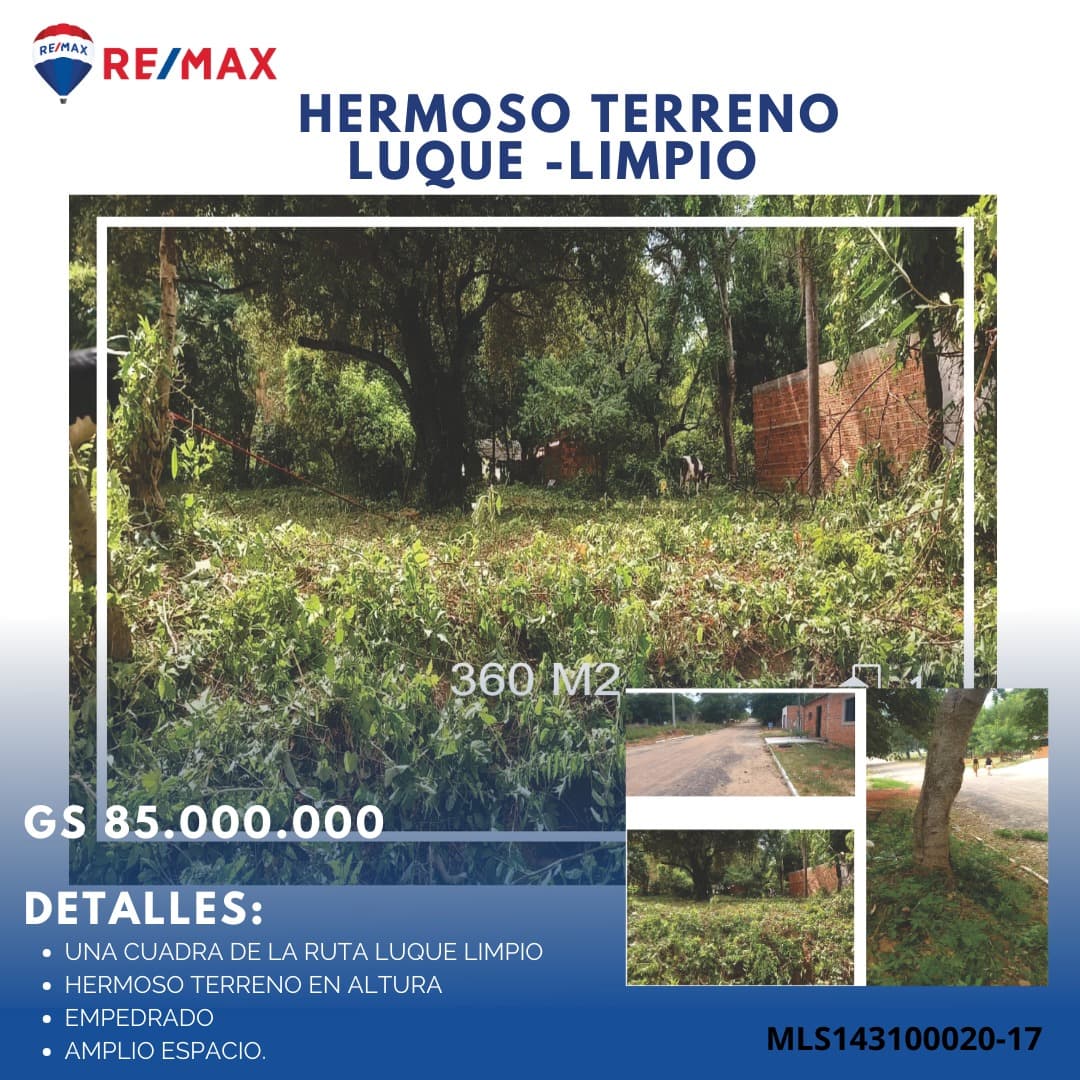 Vendo terreno en limpio
