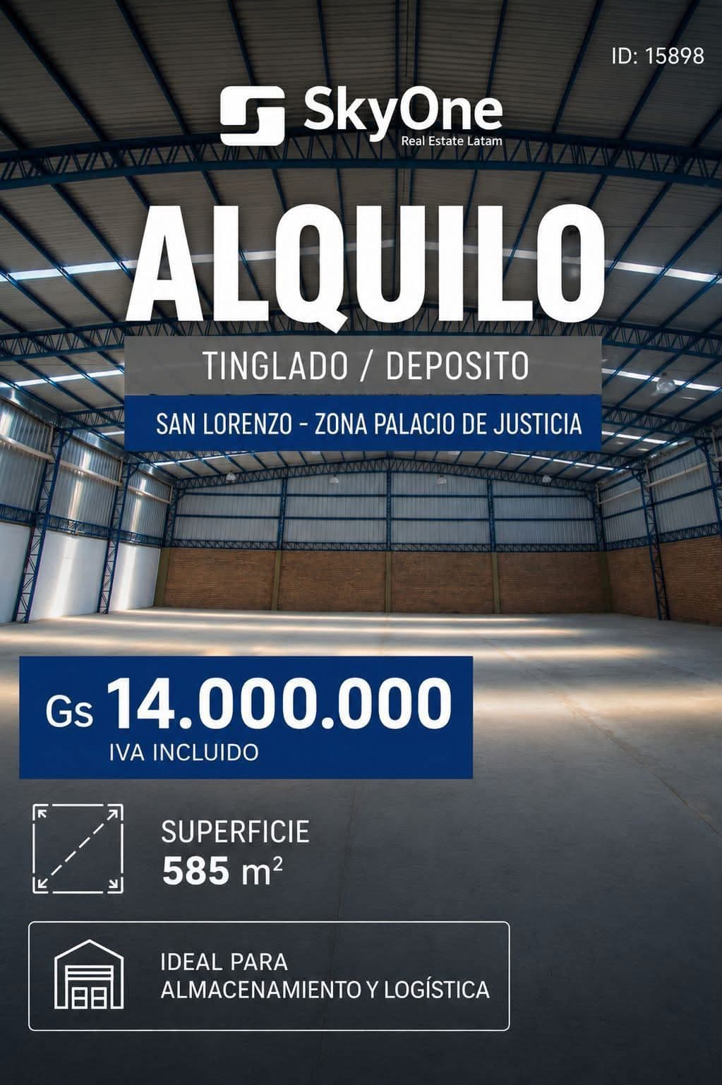 Alquilo depósito / tinglado / galpón – 585 m²