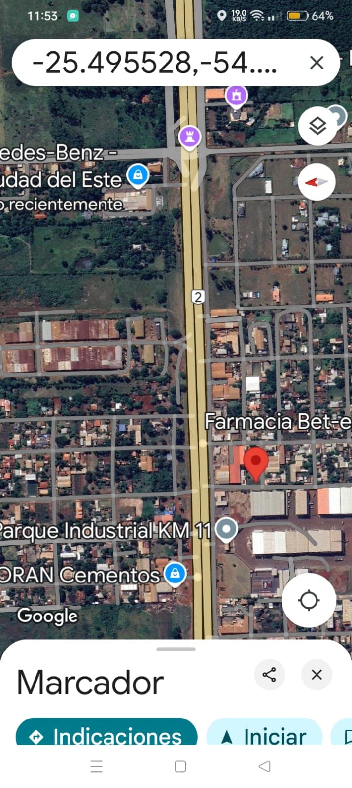 Ruta Internacional Km 11 Monday ( A 50 Mts) frente a Condor