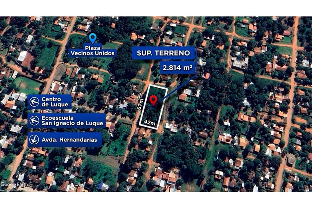 Terreno de 2814 m2 en mbarambure - Luque