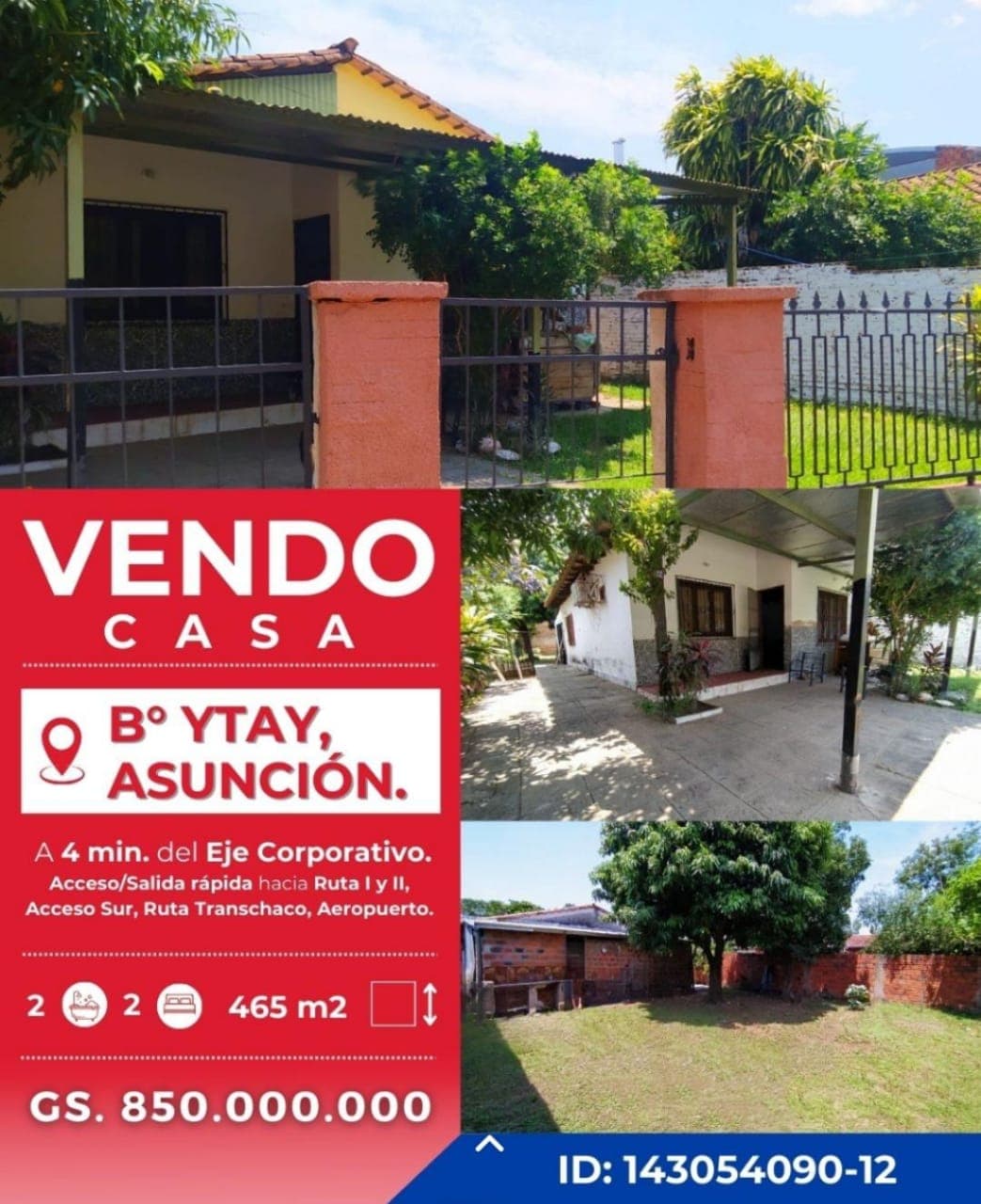 Vendo Casa en Barrio Ytay de Asunción