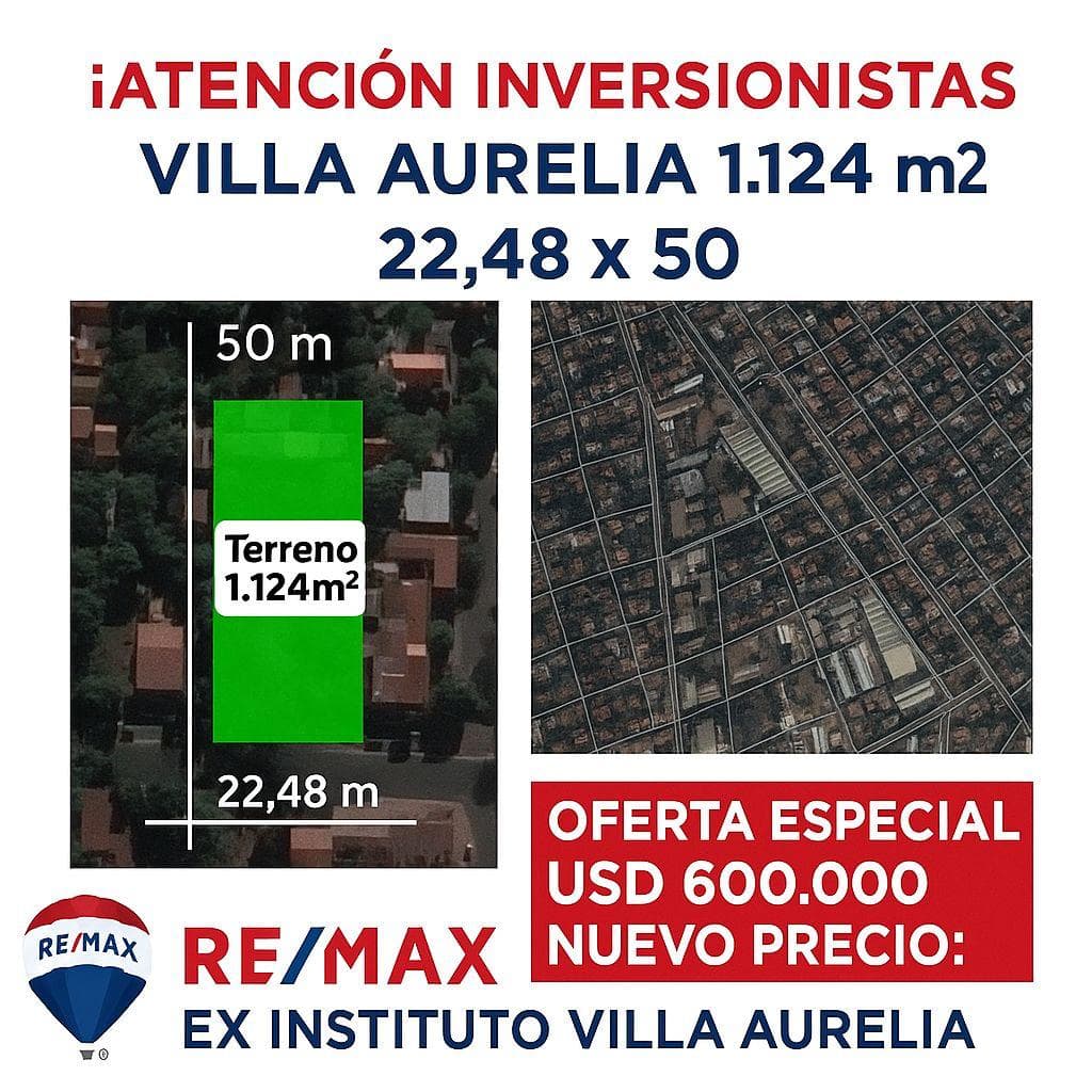 Atención inversionistas en venta – propiedad en villa aurelia 1.124m²