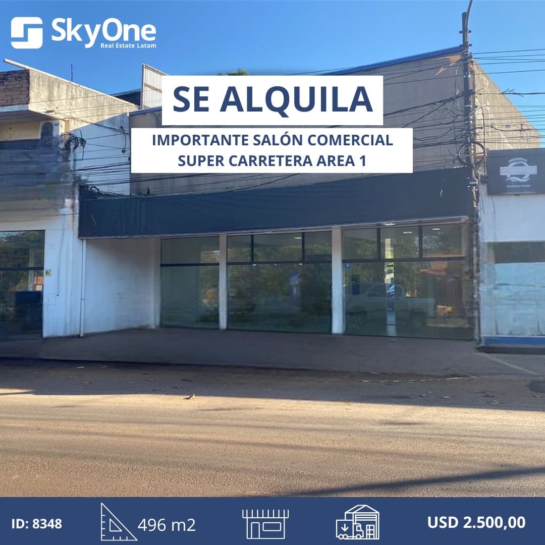 Alquilo hermoso salón comercial con deposito