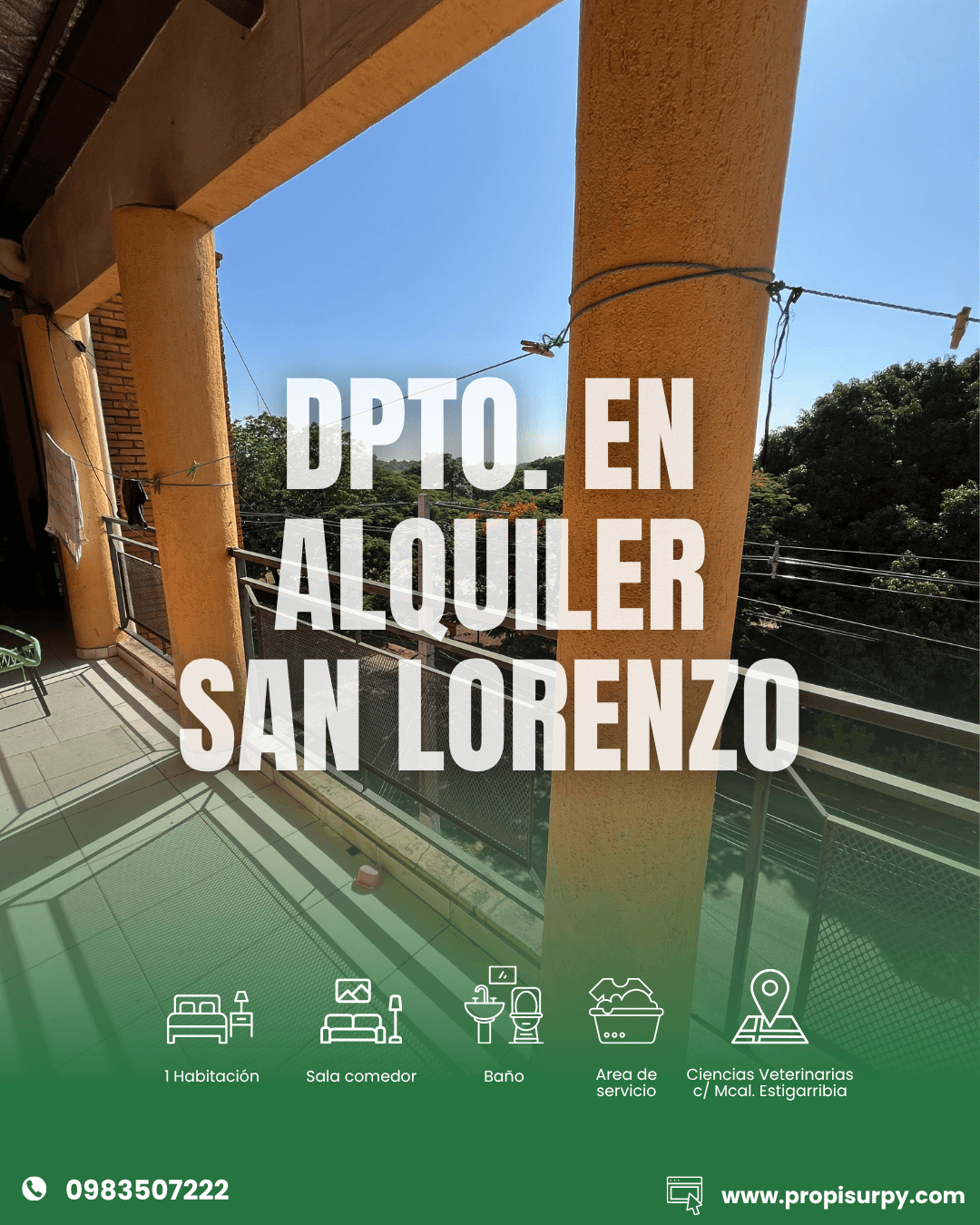 Dpto. En San Lorenzo para estudiantes