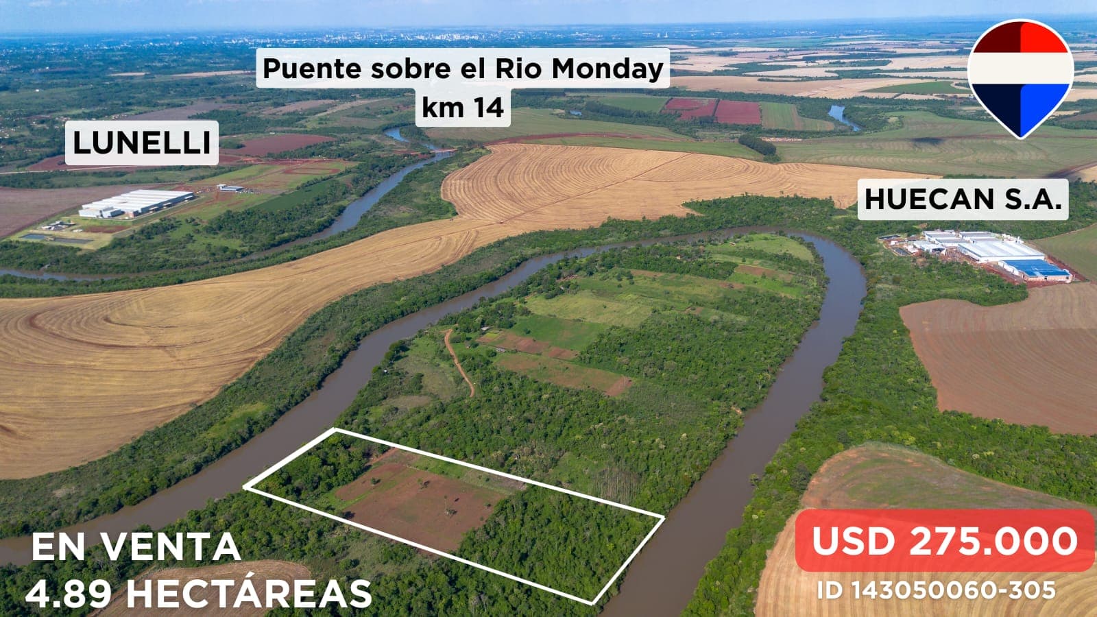 Paraíso exclusivo: 4,89 hectáreas frente al río monday – inversión sin igual