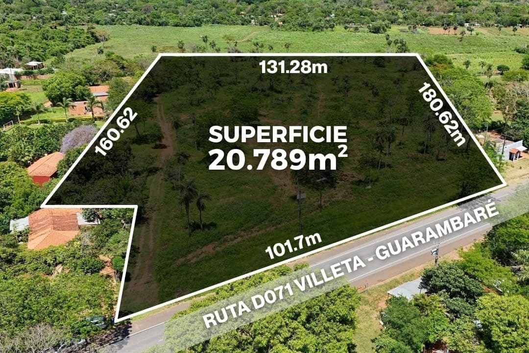 Amplia propiedad de +2 hectareas sobre ruta guarambare-villeta