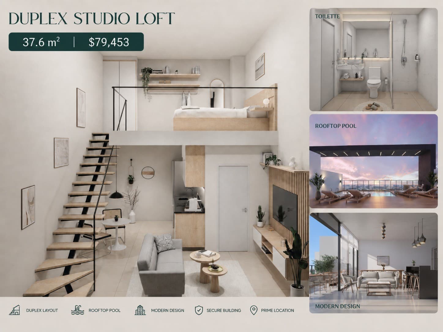 Monoambiente (Studio) Duplex Loft en Venta En Pozo en Lumiere Mariscal – Villa Morra / Recoleta