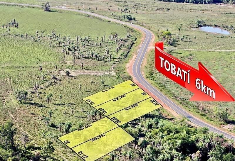 Vendo 5 terrenos juntos sobre ruta tobati-arroyos y esteros