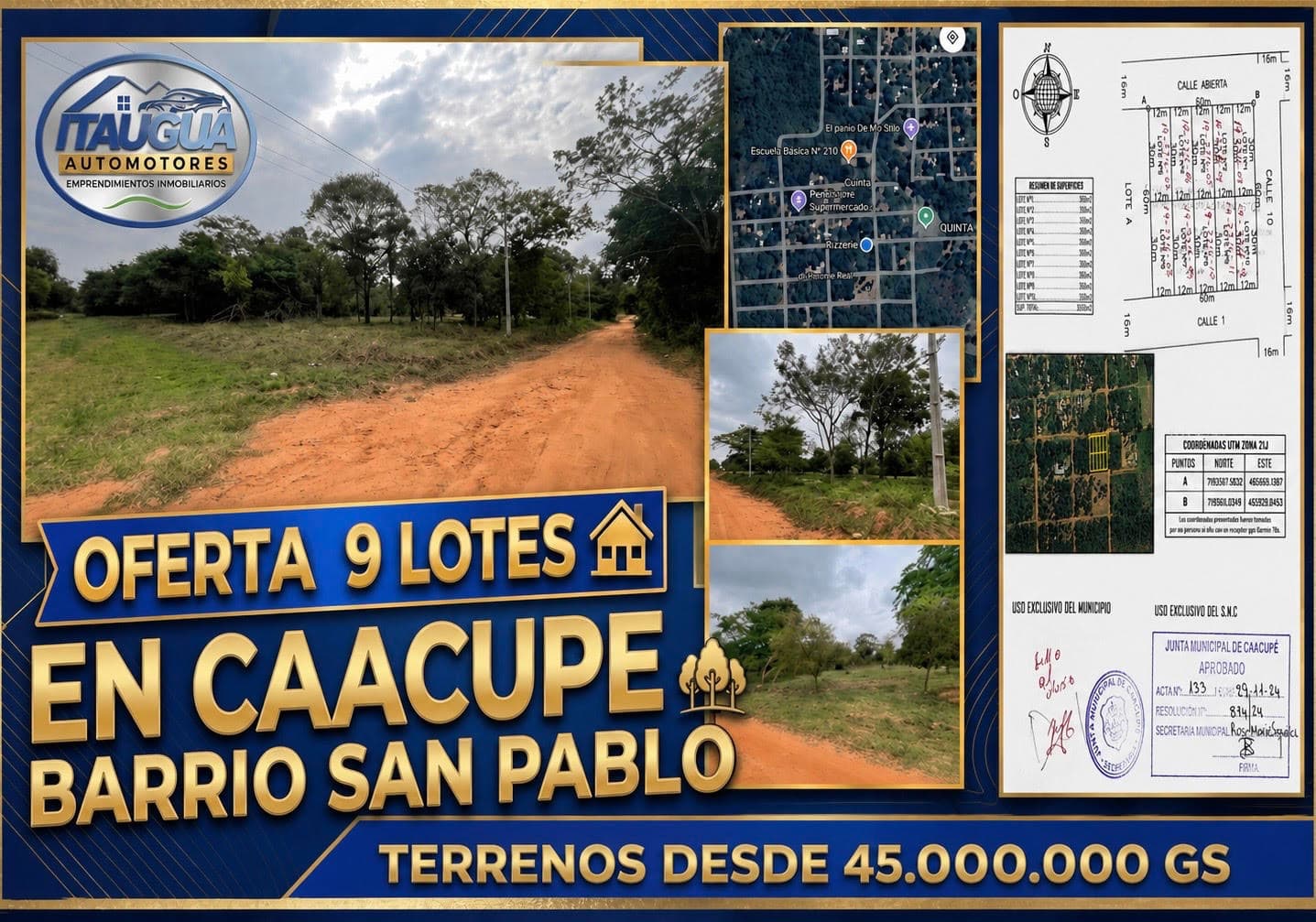 Inversión Exclusiva: 9 Lotes Premium en Barrio San Pablo, Caacupé, a Metros del Vibrante Centro Urbano