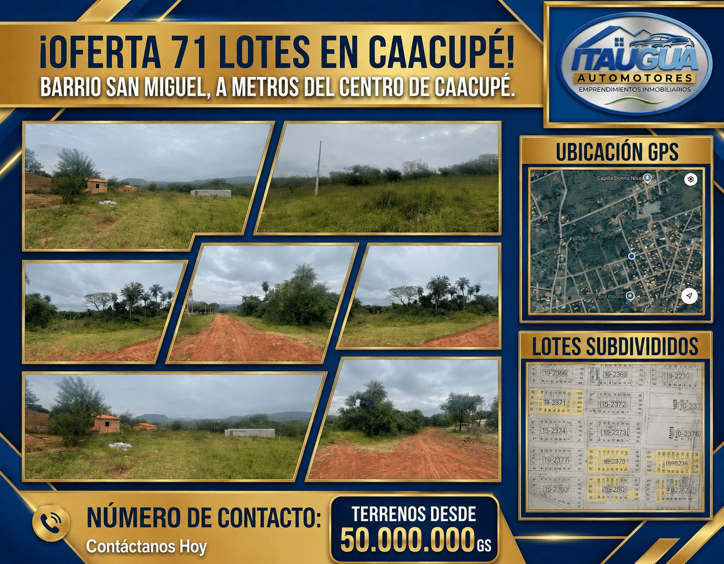 ¡Oportunidad Única! Loteamiento Exclusivo en Venta: 71 Terrenos Premium en Barrio San Miguel, Caacupé, Cordillera. Ubicación Privilegiada a Metros del Centro y la Basílica