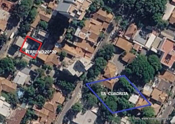 Terreno 400 m2 - souza e/ charles de gaulle y cruz del chaco - Villa Morra (cód. 1389)