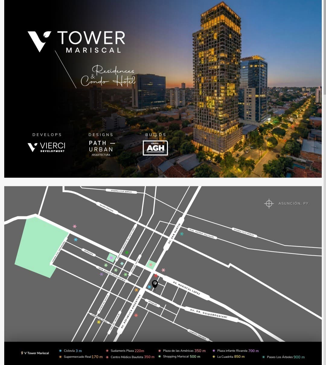V TOWER Villa Morra: Exclusividad Residencial en una torre familiar exclusiva y Oportunidad de Inversión en un Modelo Híbrido Hotel-ARBNB on acceso y amenities separados
