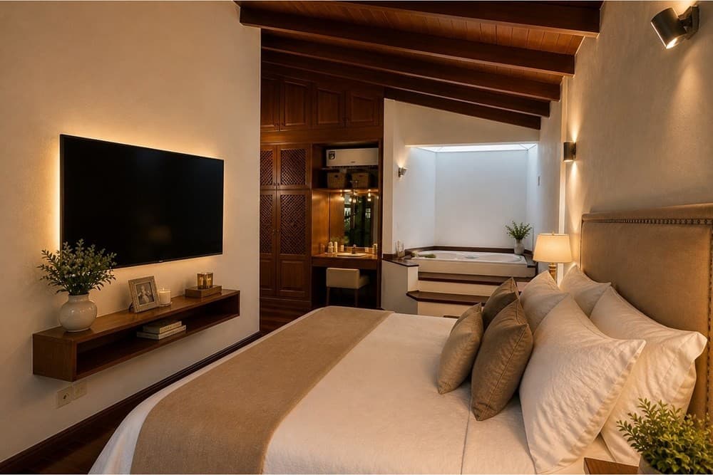 Encantadora Casa con 4 Baños, Jardín y Oficina - Perfecta Fusión Rústico-Moderna