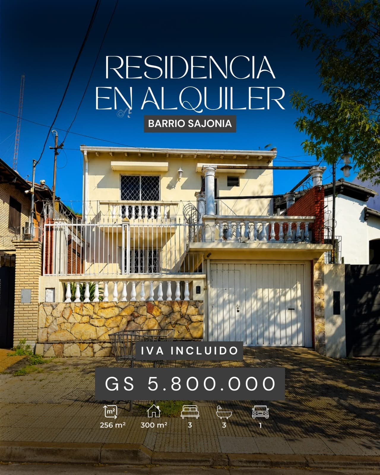 Alquilo amplia casa en Barrio Sajonia Asuncion, ideal para oficina