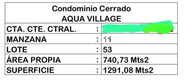 Aqua village – sanber: 740 m2, terreno s/ laguna, maravilloso!! – 200.000 usd