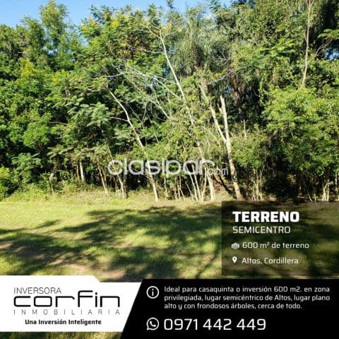 Terreno de 600 m2, en altos-cordillera, semi centro a una cuadra de av. Guillerno naumann