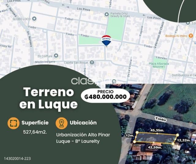 Terreno en venta en la Urbanización Alto Pinar – Barrio Laurelty, Luque