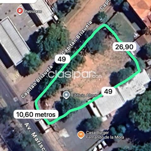 terreno en esquina de 912 m2 sobre mariscal López Fernando de la Mora zona norte