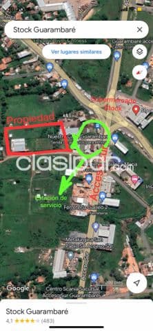Guarambare/ acc. Sur: 3.240 m2 + 2 depósitos, increíble ubicación comercial, excelente pro