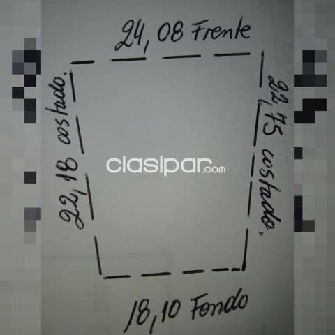 24,08 mts de frente X 18,10 mts irregular dueño vendo ypané camino a villeta terreno titul