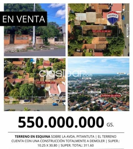 Terreno sobre la avda. Pitiantuta a la venta